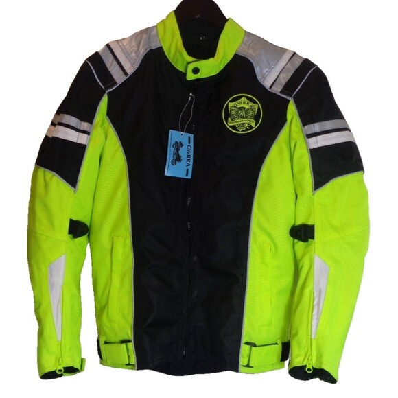 GWRRA Motorcycle Racing Jacket Sz S Men's Lime Green - Picture 1 of 9